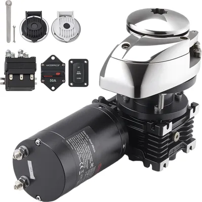 Produktbild von SucceBuy Elektrische Ankerwinde, 12V DC 1100W, geeignet für 1/4-Zoll-Ankerkette oder 9/16- bis 5/8-Zoll-Nylonseil, maximale Zugkraft 320 kg, Edelstahl 316 Konstruktion, passend für Boote von 6–11 m