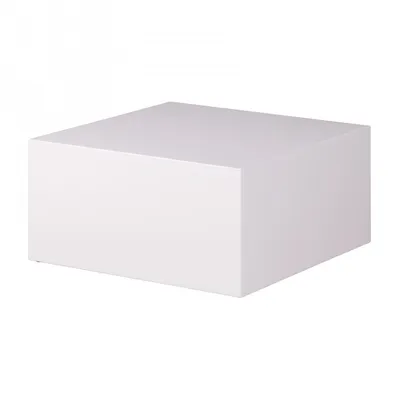 Produktbild von Couchtisch MONOBLOC 60 x 60 x 30 cm Hochglanz MDF Weiß lackiert, Design Wohnzimmertisch Cube quadratisch, Lounge Beistelltisch Würfel Form