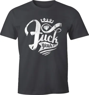 Produktbild von Lustiges Herren T-Shirt Fuck Yeah Fun-Shirt Moonworks® dunkelgrau L