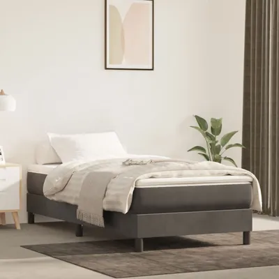 Produktbild von The Living Store Boxspringbett Dunkelgrau 90x200 cm Samt