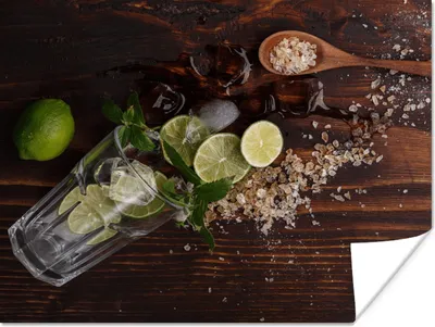 Produktbild von MuchoWow® Poster Cocktail - Obst - Limette 160x120 cm - Foto Plakat
