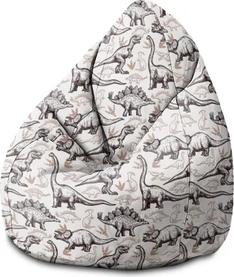 Produktbild von Dreamroots  Bean Bag Kinder mit f Kinder mit füllung, Bodenkissen Kinder Sitzsack, Sitzsack Kinderzimmer 70x70x105 cm, Dinosaurs Footprints