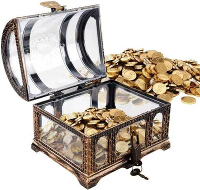 Imagen del producto de Cofre en miniatura de vidrio con cerradura, de 14 cm x 10 cm x 11 cm