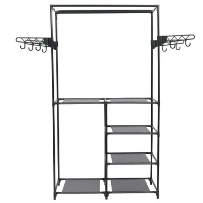 Immagine prodotto di vidaXL Appendiabiti in acciaio e pile 87x44x158 cm nero
