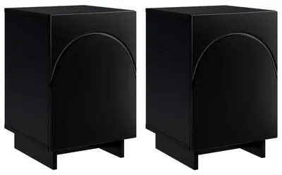 Immagine prodotto di Due comodini, colore nero, dimensioni 33,5 x 34,5 x 50 cm, materiale: truciolato