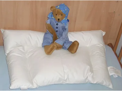 Produktbild von Kinderwagen Kissen Babykissen Flachkissen 100 % Daune, 40x60 waschbar
