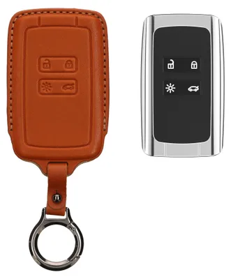 Produktbild von kwmobile Schlüsselhülle für Renault 4-Tasten Smartkey Autoschlüssel (nur Keyless Go) Hülle Leder - Autoschlüssel Schlüssel Hülle - Schlüsselcover