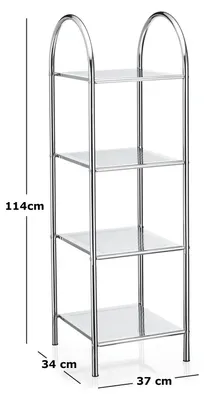 Produktbild von Badregal Standregal Haushaltsregal Handtuchregal SECA aus verchromtem Metall mit 4 Ablagen