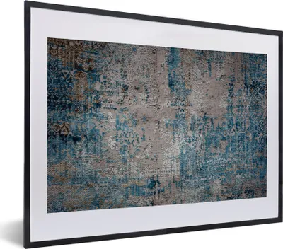 Produktbild von MuchoWow® Gerahmtes Poster Teppiche Wohnzimmer - Teppiche - Muster 40x30 cm - Poster mit Schwarzem Bilderrahmen Wandposter Rahmen Foto Bilder - Bilderrahmen - Poster im Rahmen