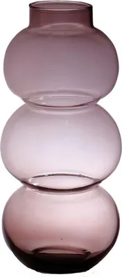 Produktbild von INNA-Glas Kugelige Glas Vase HERIBETO, recycelt, violett-klar, 40 cm, Ø 16 cm - Farbige Vase