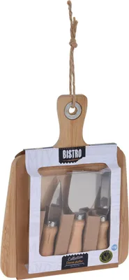Produktbild von Excellent Houseware Bistro Bamboe Kaasplank Set 4-delig