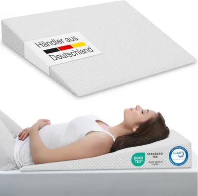 Produktbild von ELONEO Bett Keilkissen, Bettkeil 90x100 cm, Visko-Mineralschaum, Matratzenerhöhung