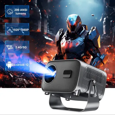 Produktbild von Mini Beamer 4K, 1000 Lumen Beamer, Autofokus, WiFi 6, Bluetooth, 360° Halterung – Heimkino & Reise