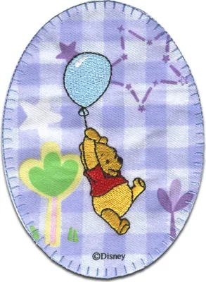 Produktbild von Disney © Winnie Pooh Luftballon Ballon - Aufnäher, Bügelbild, Aufbügler, Applikationen, Patches, Flicken, Zum Aufbügeln, Größe: 10,7 x 8 cm