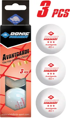 Produktbild von Donic-Schildkröt Tischtennis-Ball 3-Stern AVANTGARDE 40mm 3er weiß