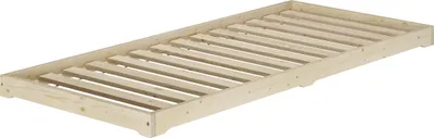 Produktbild von Einzelbett Niedrigbett unbehandeltes Holz 90x200 Fichte Tanne V-60.47N-09Rollrost inkl.