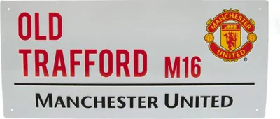 Produktbild von Manchester United FC offizielles Straßenschild TA1075 (Einheitsgröße) (Weiß)