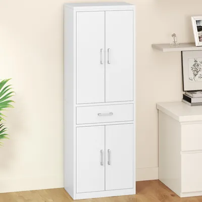 Produktbild von Aktenschrank, Aufbewahrungsschrank mit 3 verstellbaren Einlegeböden, Büro-Aktenschrank mit Schublade, 180 x 60 x 34 cm