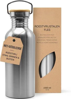 Produktbild von Famanu Wasserflasche 1 Liter | Wiederverwendbare Wasserflasche | Nachhaltige Edelstahlflasche