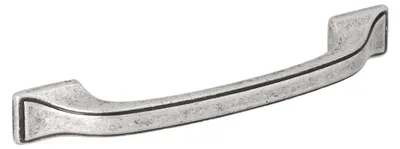 Immagine prodotto di Maniglia per mobili in zamak, distanza tra i fori di 96 mm, finitura argento anticato lucido