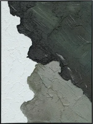 Produktbild von Fine Asianliving Ölgemälde 100% Handgemalt 3D Texture Rahmen Schwarz 90x120cm Abstrakte Kunst