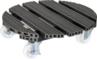 Produktbild von WAGNER Pflanzenroller WPC Ø 38,5 x 11 cm, für außen & innen, anthrazit, wetterfest, 2 Feststeller, Tragkraft 150 kg - 20054501