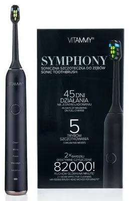 Image de VITAMMY SYMPHONY Black Sonic Brosse à dents à haute vibration, noire