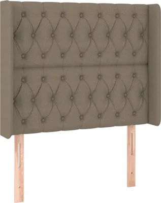 Produktbild von vidaXL Kopfteil mit Ohren Taupe 103x16x118/128 cm Stoff