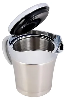 Produktbild von Akozon Sauciere , Sauciere,Soßenspender,304 Edelstahl Thermo Sauciere, 450ml Saucentopf mit Klappdeckel Wärmeisoliert Doppelwandig S(S,450ml)