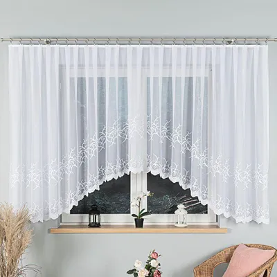 Produktbild von BAKARO - Fertiggardine aus Jacquard mit Schnitt unten - 520 x 160 cm - weiß