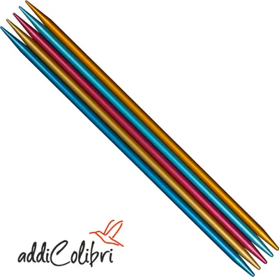 Produktbild von addiColibri Nadelspiel Strumpfstricknadeln ultraleichtes Nadelspiel aus Aluminium Länge Durchmesser 20 cm 2.5 mm