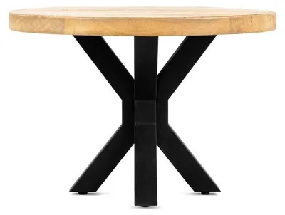 Productafbeelding van Benoa Jefferson salontafel met spinnenpootdesign, 80 cm, massief tafelblad