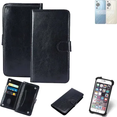 Produktbild von K-S-Trade 360° Hülle kompatibel mit Huawei P60 schwarz Kunstleder Case BookCase WalletCase Kunstlederederhülle Handyhülle, Rundumschutz Bumper