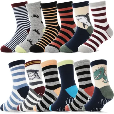 Productafbeelding van Antislip Sokken voor Baby Jongens - 12 Paar Katoenen Crew Socks