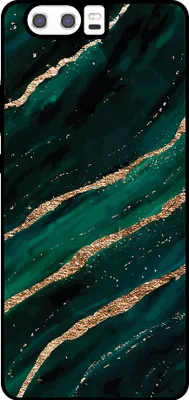 Produktbild von Smartphonica Phone Case Fit für Huawei P10 Plus mit Marmor-Druck - TPU zurück Abdeckung Fall Marmor-Design - Grün Gold