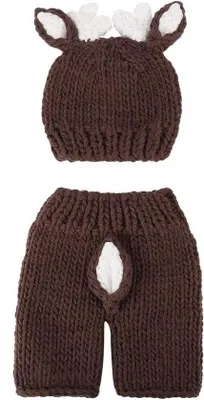 Produktbild von Babypullover Hirsch Mütze Fotorequisiten