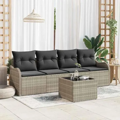 Immagine prodotto di Maison Exclusive - Set Divano da Giardino Grigio chiaro polyrattan