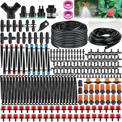 Produktbild von XINGGANG Garten BewässerungsSystem, 310Pcs Garten Bewässerung Kit, 60M+20M Bewässerungsrohre,Automatik Tröpfchenbewässerung Gartenbewässerung Misting Kühlsystem für Landschaft, Gewächshaus, Pflanzen