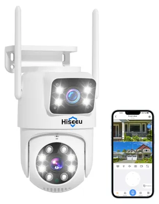 Immagine prodotto di Telecamera di sicurezza Wi-Fi per esterni - Doppia lente, 3 MP - Visione notturna a colori