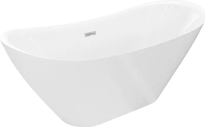 Image de Mexen Lotos baignoire autoportante 150 x 75 cm, blanche, trop-plein chromé - 52051507700-01