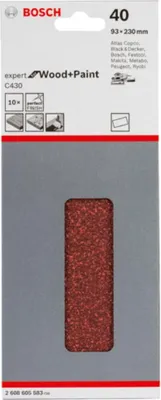 Immagine prodotto di set di 10 fogli abrasivi 93 x 230 mm, 40
