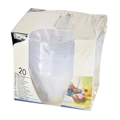 Obrázok produktu pre Papstar jednorazové misky na zmrzlinu a dezerty To Go 400 ml krištáľovo čisté 20 kusov
