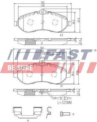 Produktbild von FAST Bremsbeläge Satz Vorne Bremsklötze für CITROËN JUMPY Kasten FT29133