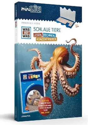 Produktbild von miniLÜK-Set. WAS IST WAS Schlaue Tiere Lesen, Rechnen, Konzentrieren Vorschule