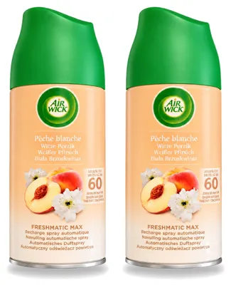 Obrázok produktu pre 2 kusy náplne do automatického osviežovača vzduchu Air Wick Freshmatic – biela broskyňa – 250 ml – výhodný balík