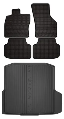 Produktbild von Gummimatten + Kofferraumwanne für Skoda Octavia III 2012-2020 (Kombi) – Schwarz, passgenau – Wielganizator SolidPRO