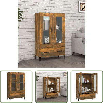Produktbild von The Living Store Highboard Räuchereiche 70x31x115 cm Holzwerkstoff