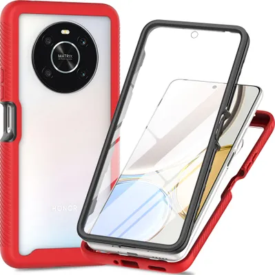 Produktbild von Huawei Honor X9 Hülle, TPU Bumper mit Eingebautem Displayschutz 360 Grad Komplettschutz Schutzhülle für Huawei Honor X9 Rot