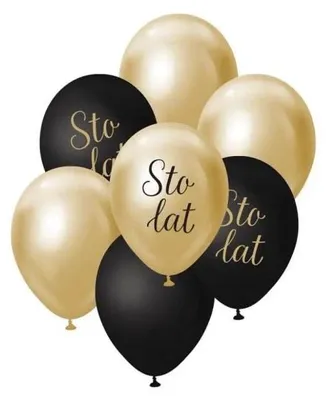 Productafbeelding van Ballonboeket "B&C", goud-zwart, 100 jaar, 7 stuks - Godan