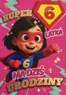 Zdjęcie produktu dla Karnet Urodziny 6 dziewczynka - Superbohaterka - YEKU